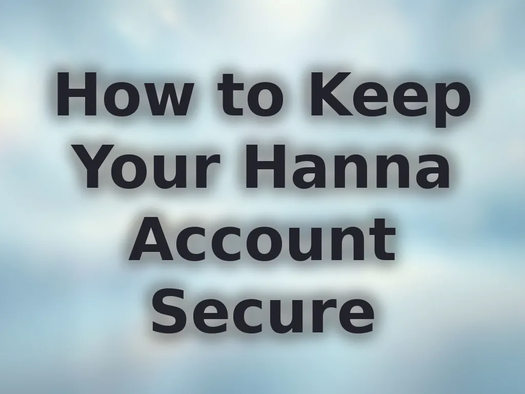 How to Keep Your Hanna Account Secure